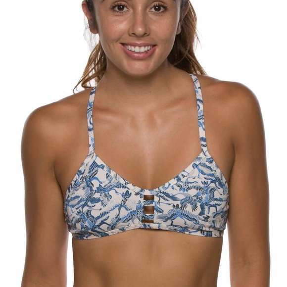 Jolyn Clothing Blue and White Bikini Top - Picture 3 of 4